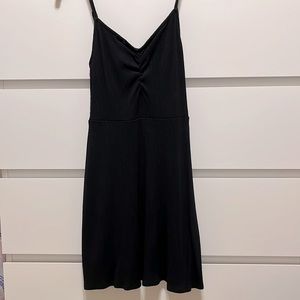 Ribbed Ruched Sweetheart Neckline Dress
